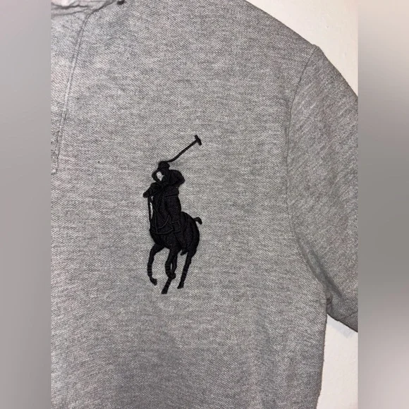 Polo Ralph Lauren Slim Fit Big Pony Shirt Short Sleeve Size Small Gray Solid - Picture 4 of 6